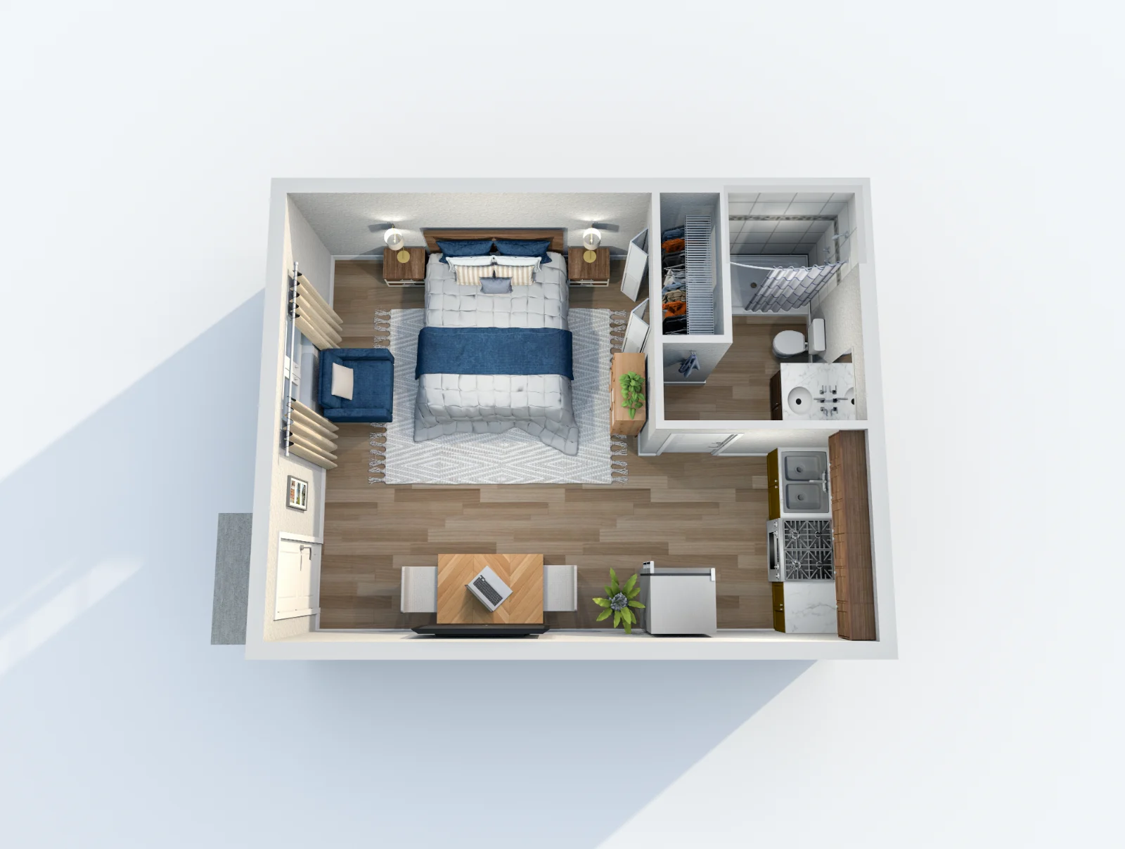 Residence at McDowell — floor plan, Studio · 220 sq ft
